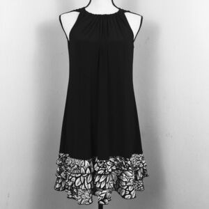 MSK Petite Black Dress. B/W Hemline